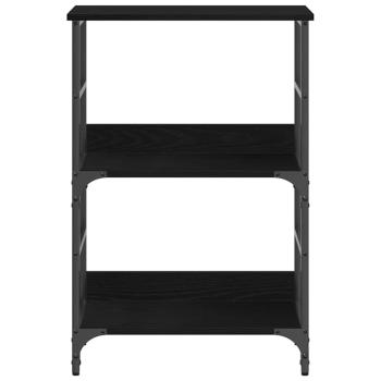 Bücherregal Schwarz Eiche 50x33x82 cm Holzwerkstoff und Stahl