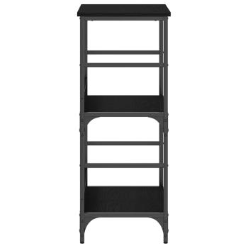 Bücherregal Schwarz Eiche 50x33x82 cm Holzwerkstoff und Stahl