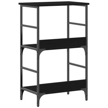 Bücherregal Schwarz Eiche 50x33x82 cm Holzwerkstoff und Stahl