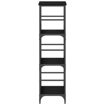 Bücherregal Schwarz Eiche 50x33x117,5 cm Holzwerkstoff und Stahl