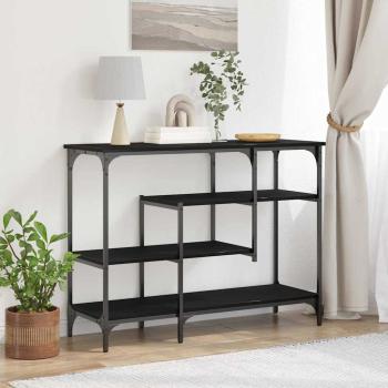 ARDEBO.de - Konsolentisch Schwarzes Eichenholz 100x35x75 cm Ingenieurholz und Stahl