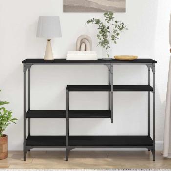 Konsolentisch Schwarzes Eichenholz 100x35x75 cm Ingenieurholz und Stahl