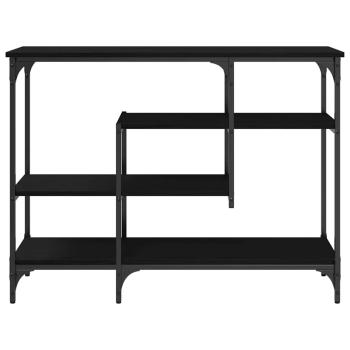 Konsolentisch Schwarzes Eichenholz 100x35x75 cm Ingenieurholz und Stahl