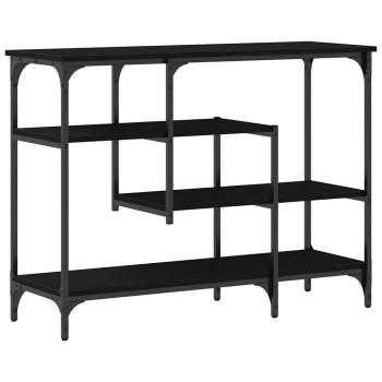 Konsolentisch Schwarzes Eichenholz 100x35x75 cm Ingenieurholz und Stahl