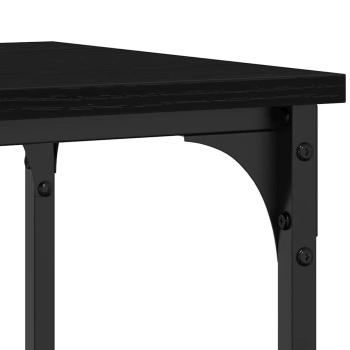 Konsolentisch Schwarzes Eichenholz 100x35x75 cm Ingenieurholz und Stahl