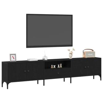 TV-Schrank mit Schublade Schwarz Eiche 200x25x44 cm Holzwerkstoff