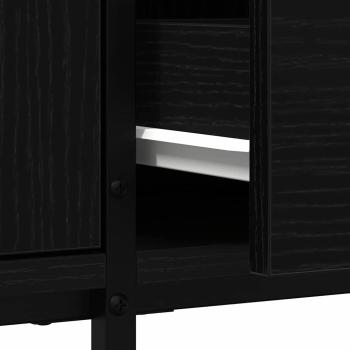 TV-Schrank mit Schublade Schwarz Eiche 200x25x44 cm Holzwerkstoff