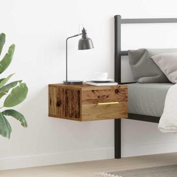 ARDEBO.de - Nachttisch Wandmontiert Altes Holz 35x35x20 cm