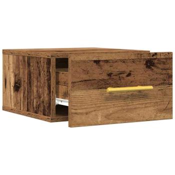 Nachttische 2 Stück Wandmontiert Altholz 35x35x20 cm