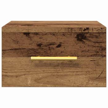 Nachttische 2 Stück Wandmontiert Altholz 35x35x20 cm