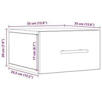 Nachttisch Wandmontiert Artisan Eiche 35x35x20 cm