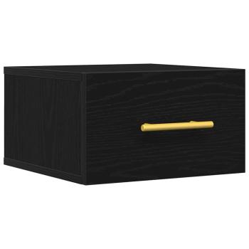 Nachttisch Wandmontiert schwarz Eiche 35x35x20 cm