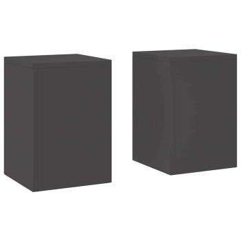 Outdoor Pflanzenständer Säule 2er Set Schwarz 24x24x35 cm Stahl