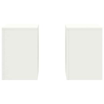 Pflanzenständer Säule 2er Set Weiß 24x24x35 cm Stahl