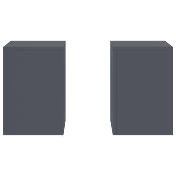 Garten Pflanzenständer Säule 2 Stück Anthrazit 24x24x35 cm Stahl