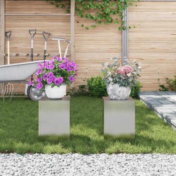 Outdoor Pflanzenstände Säule 2 Stück 24x24x35 cm Edelstahl