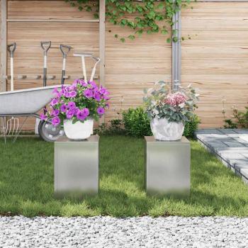 Outdoor Pflanzenständer Säule 2 Stück 24x24x35 cm verzinkter Stahl