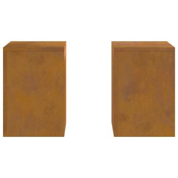 Pflanzensäulen für draußen 2 Stück 24x24x35 cm Wetterfeststahl