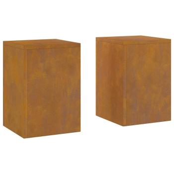 Pflanzensäulen für draußen 2 Stück 24x24x35 cm Wetterfeststahl