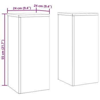 Outdoor Pflanzenständer Säule 2 Stück Anthrazit 24x24x55 cm Stahl