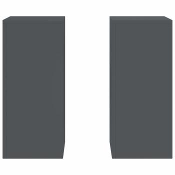 Outdoor Pflanzenständer Säule 2 Stück Anthrazit 24x24x55 cm Stahl