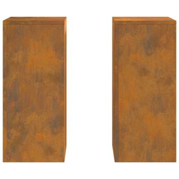 Outdoor Pflanzenständer Säule 2 Stück 24x24x55 cm Wetterfestes Stahl