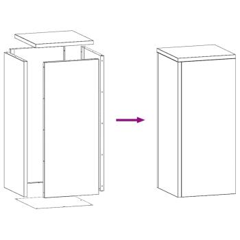 Outdoor Pflanzenständer Säule 2 Stück 24x24x55 cm Wetterfestes Stahl