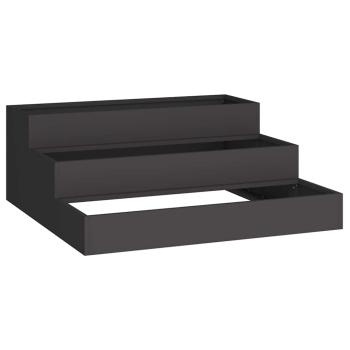 Gartenpflanzer 3-stufig 90x90x35 cm Schwarz Stahl