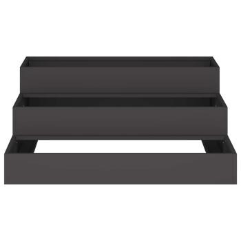Gartenpflanzer 3-stufig 90x90x35 cm Schwarz Stahl