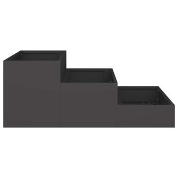 Gartenpflanzer 3-stufig 90x90x35 cm Schwarz Stahl