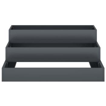Gartenpflanzer 3-stufig 90x90x35 cm Anthrazitstahl