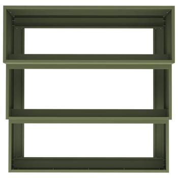 Gartenpflanzer 3-stufig 90x90x35 cm olivgrün Stahl