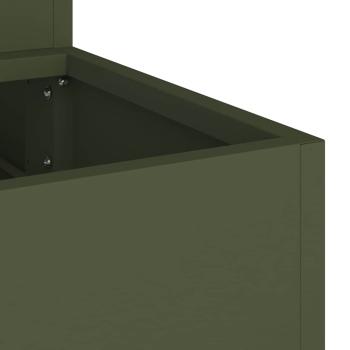 Gartenpflanzer 3-stufig 90x90x35 cm olivgrün Stahl