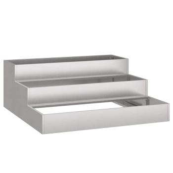 Gartenpflanzer 3-stufig 90x90x35 cm aus Edelstahl