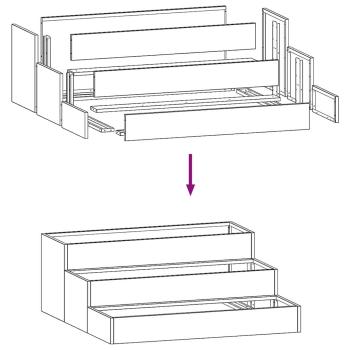 Gartenpflanzer 3-stufig 90x90x35 cm aus Edelstahl