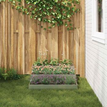 Gartenpflanzer 3-stufig 90x90x35 cm aus galvanisiertem Stahl