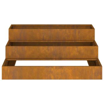 Gartenpflanzer 3-stufig 90x90x35 cm Wetterfestes Stahl