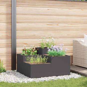 ARDEBO.de - Gartenpflanzer 80x80x48 cm Schwarz Stahl