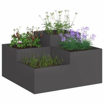 Gartenpflanzer 80x80x48 cm Schwarz Stahl