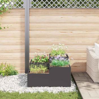 Gartenpflanzer 80x80x48 cm Schwarz Stahl