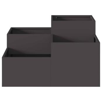 Gartenpflanzer 80x80x48 cm Schwarz Stahl
