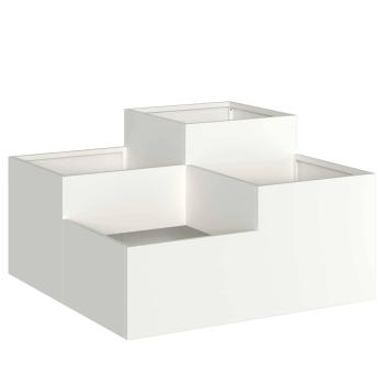 Gartenpflanzer 100x100x48 cm Weißer Stahl