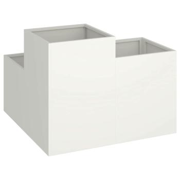 Gartenpflanzer 80x80x60 cm Weiß Stahl