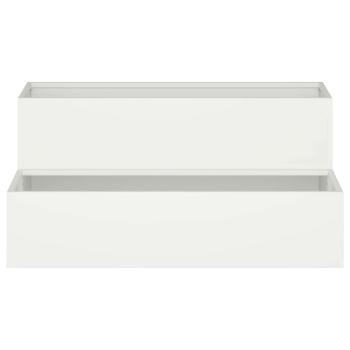 Gartenpflanzer 2-stufig 100x60x45 cm Weiß Stahl