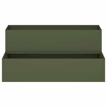 Gartenpflanzer 2-stufig 100x60x45 cm Olivgrün Stahl