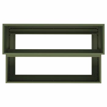 Gartenpflanzer 2-stufig 100x60x45 cm Olivgrün Stahl