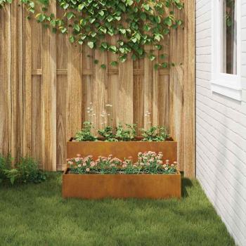 Gartenpflanzer 2-stufig 100x60x45 cm Wetterstahl