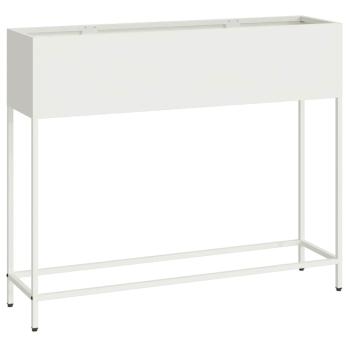 Hochbeet 100x26x82 cm Weiß Stahl