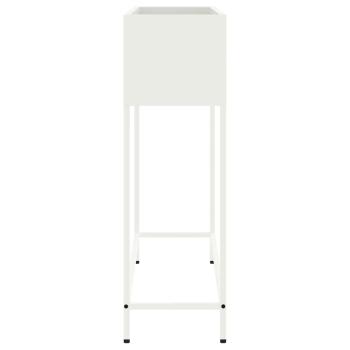 Hochbeet 100x26x82 cm Weiß Stahl