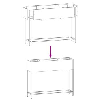 Erhöhter Gartenplanter 100x26x82 cm Anthrazit Stahl